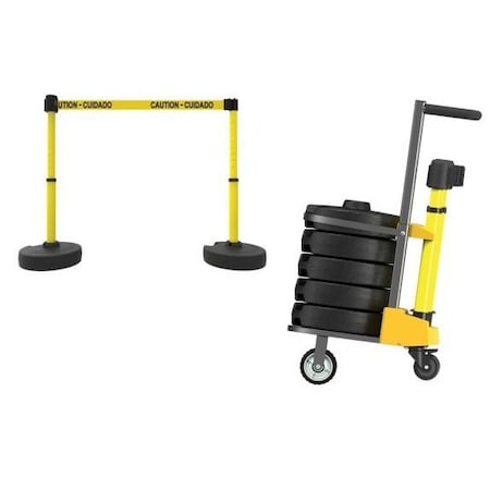 Accuform MOBILE BANNER STAKE STANCHION CART PRB901YL PRB901YL
